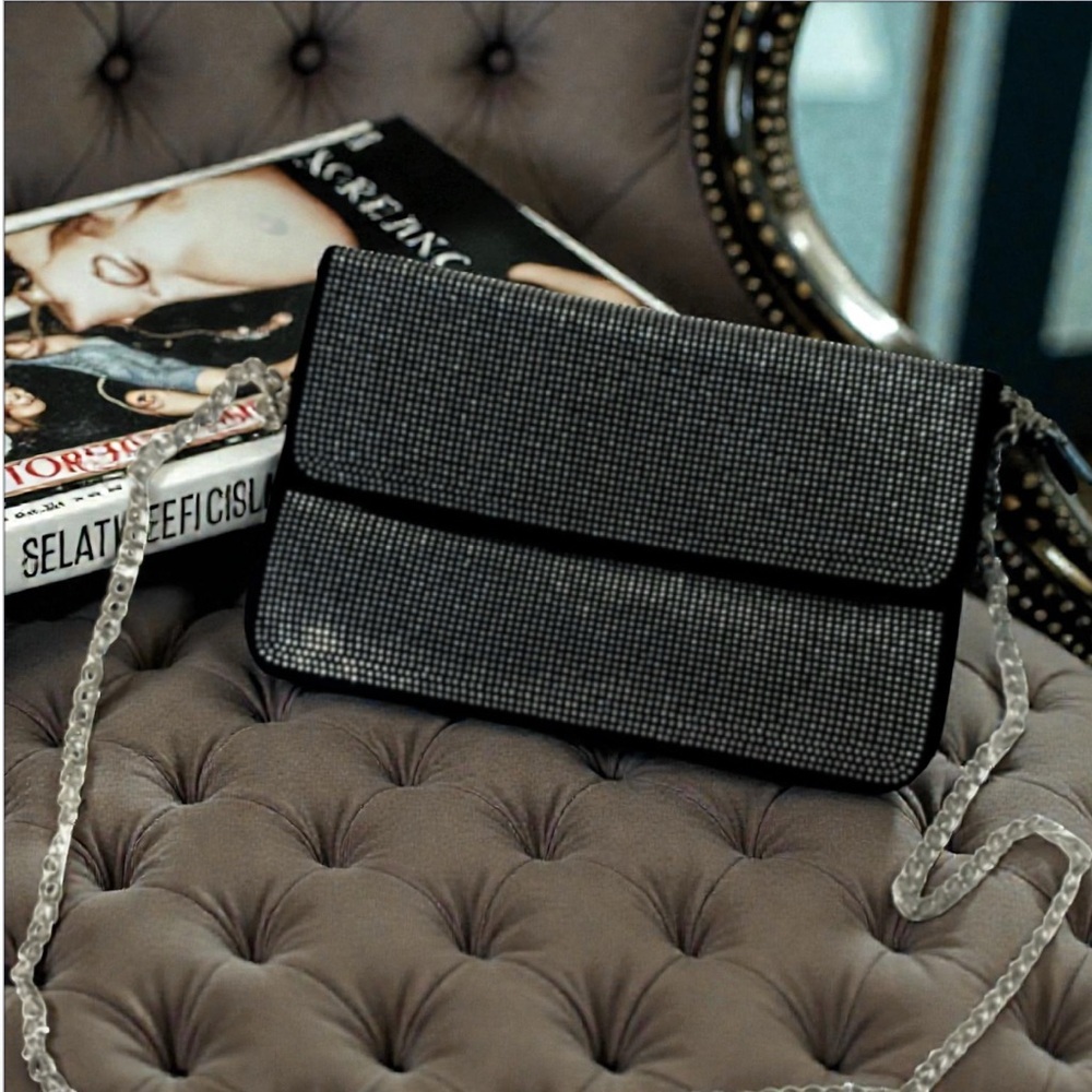 NWT Badgley Mischka Rhinestone Clutch Crossbody - Picture 3 of 6